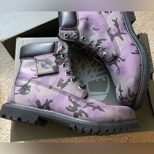 Timberline 6 “ iridescent waterproof boot in black camo matte leather Camo Boots
